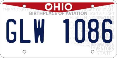 OH license plate GLW1086