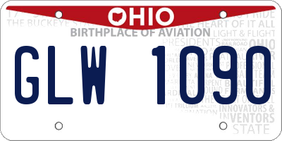 OH license plate GLW1090