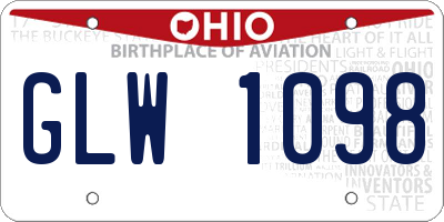 OH license plate GLW1098