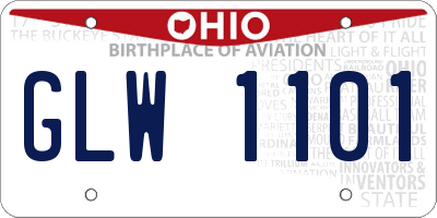 OH license plate GLW1101