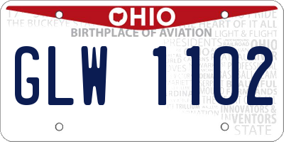 OH license plate GLW1102