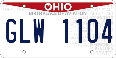 OH license plate GLW1104