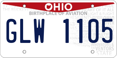 OH license plate GLW1105