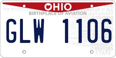 OH license plate GLW1106