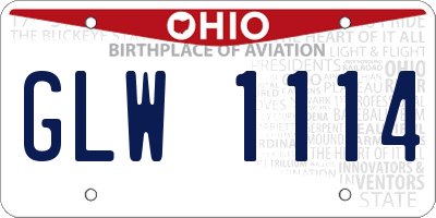 OH license plate GLW1114