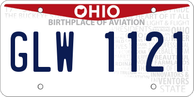 OH license plate GLW1121