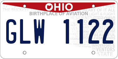 OH license plate GLW1122