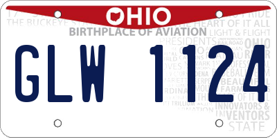 OH license plate GLW1124