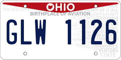 OH license plate GLW1126