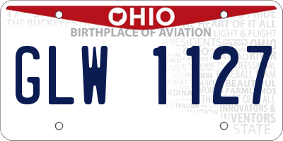 OH license plate GLW1127