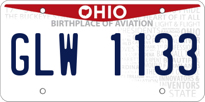 OH license plate GLW1133