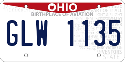 OH license plate GLW1135
