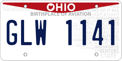 OH license plate GLW1141
