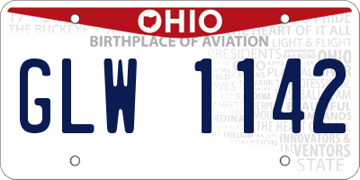 OH license plate GLW1142