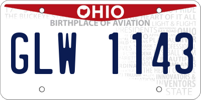 OH license plate GLW1143