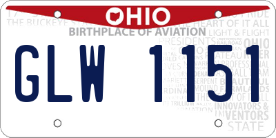 OH license plate GLW1151