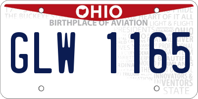 OH license plate GLW1165