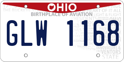 OH license plate GLW1168