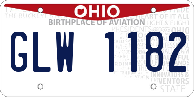 OH license plate GLW1182