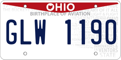 OH license plate GLW1190