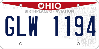 OH license plate GLW1194