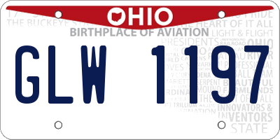 OH license plate GLW1197