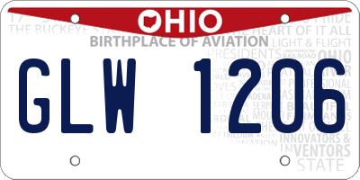 OH license plate GLW1206