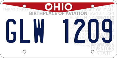 OH license plate GLW1209