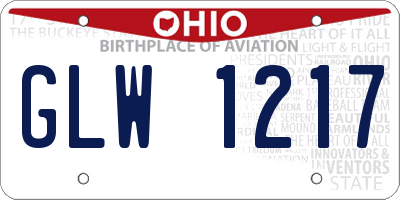 OH license plate GLW1217