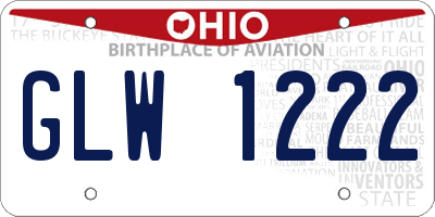 OH license plate GLW1222