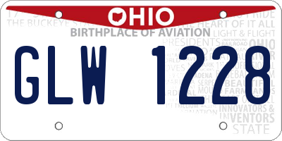 OH license plate GLW1228