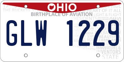 OH license plate GLW1229