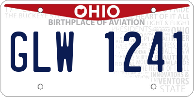 OH license plate GLW1241