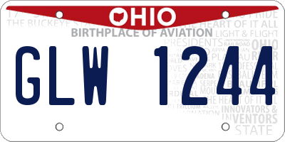 OH license plate GLW1244