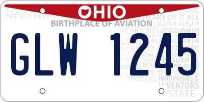 OH license plate GLW1245