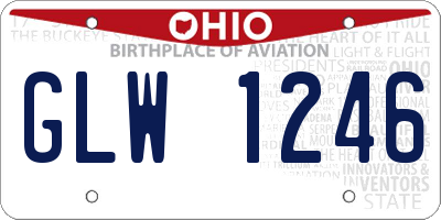 OH license plate GLW1246