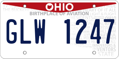 OH license plate GLW1247