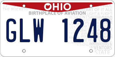 OH license plate GLW1248