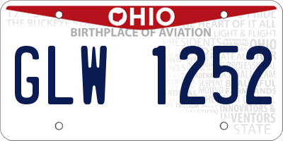 OH license plate GLW1252