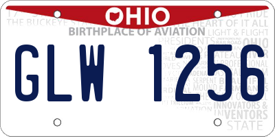 OH license plate GLW1256