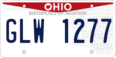 OH license plate GLW1277