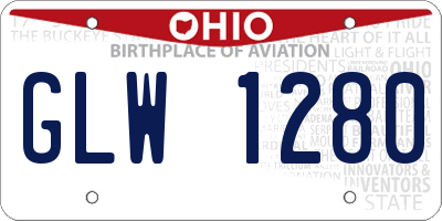 OH license plate GLW1280