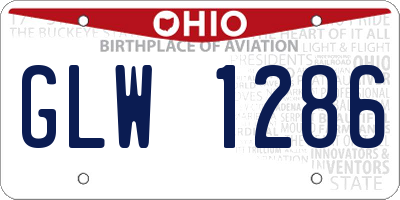 OH license plate GLW1286