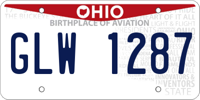 OH license plate GLW1287