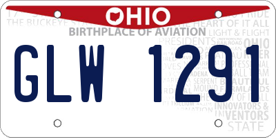 OH license plate GLW1291
