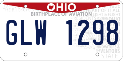 OH license plate GLW1298