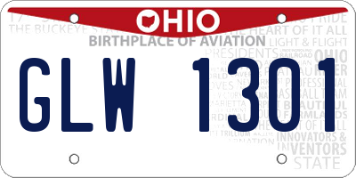 OH license plate GLW1301