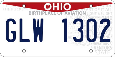 OH license plate GLW1302