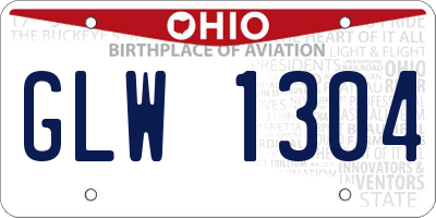 OH license plate GLW1304