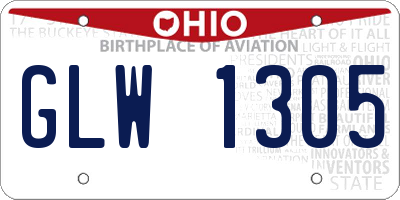 OH license plate GLW1305
